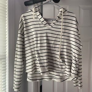 Black and white striped long sleeve top
